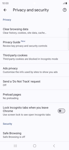 Press Clear browsing data. Press Clear browsing data.