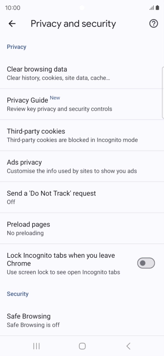 Press Clear browsing data. Press Clear browsing data.