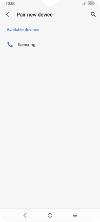 Press the required Bluetooth device.