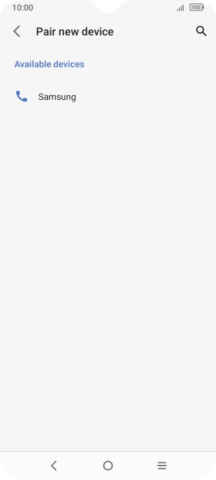 Press the required Bluetooth device.