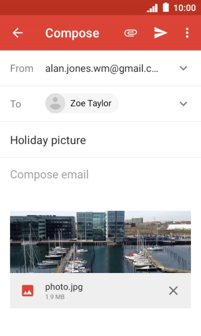 Press the send icon.