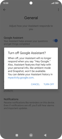 If you turn off the function, press TURN OFF.