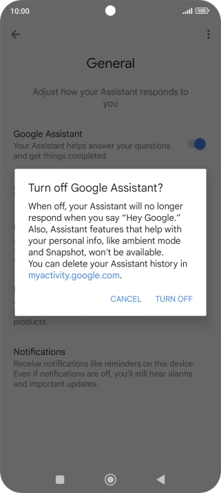 If you turn off the function, press TURN OFF.