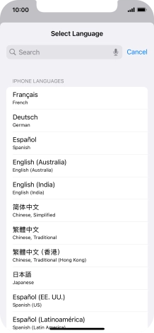 Press the required language.