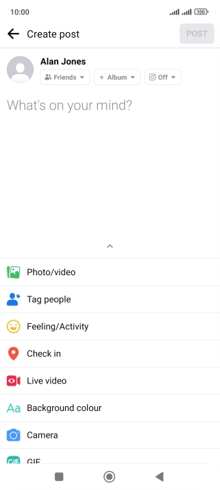Press the text input field.
