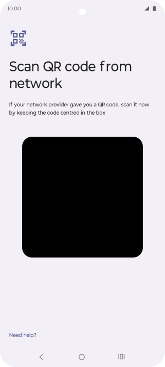 Place the QR code you've received inside the phone camera frame to scan the code. Your eSIM is transferred to your new phone over the internet.