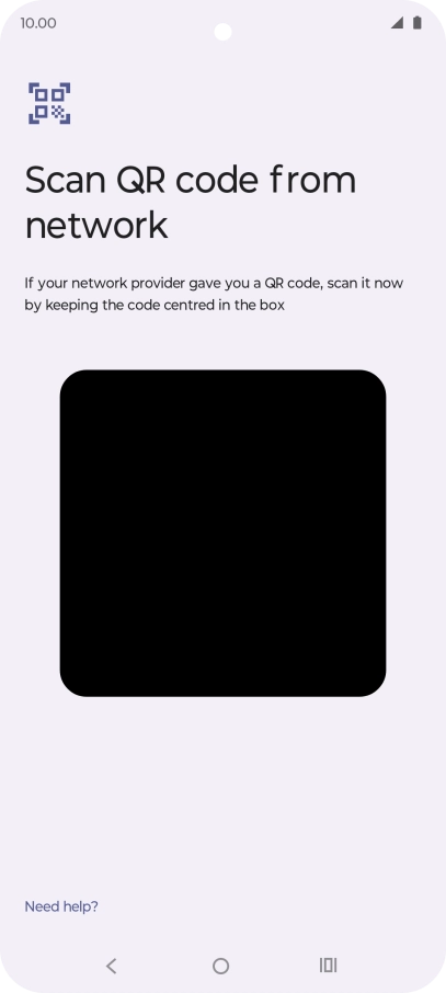 Place the QR code you've received inside the phone camera frame to scan the code. Your eSIM is transferred to your new phone over the internet.