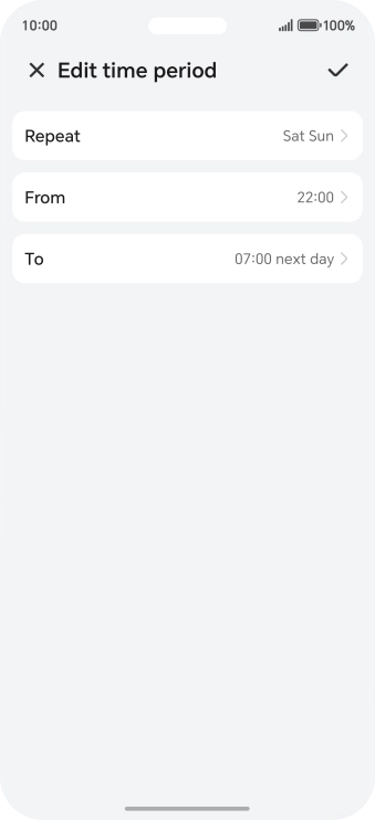 Follow the instructions on the screen to select settings for automatic activation of Do Not Disturb.