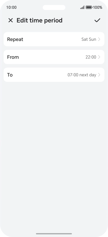 Follow the instructions on the screen to select settings for automatic activation of Do Not Disturb.