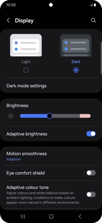 Press Dark mode settings.