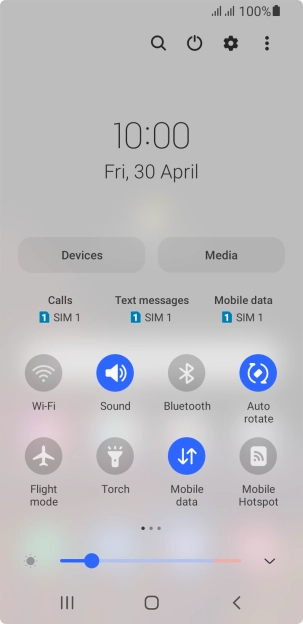 Press the settings icon.