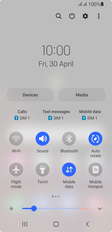 Press the settings icon.