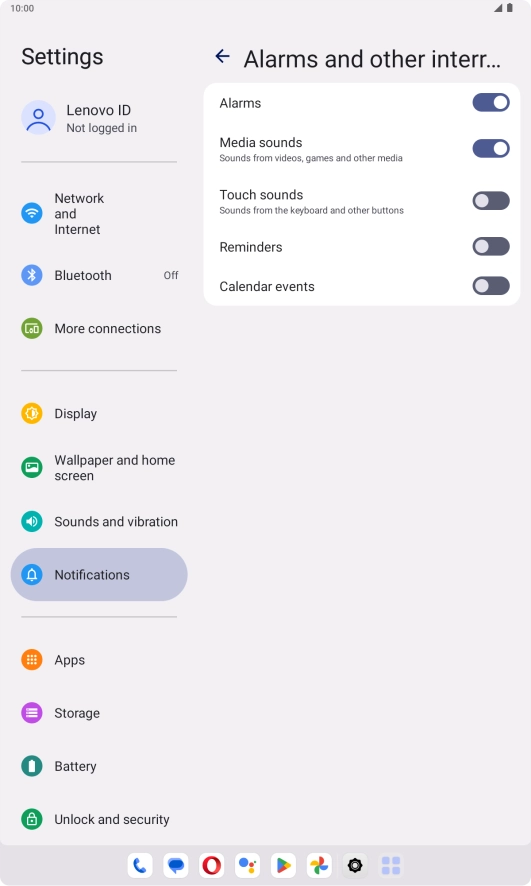 Press the indicators to turn sound and vibration for the selected functions on or off.