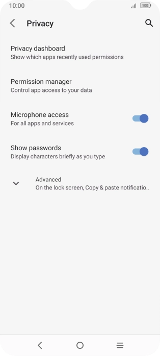 Press Permission manager.