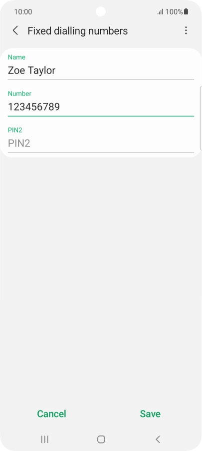 Press PIN2 and key in your PIN2. The default PIN2 is 1111.