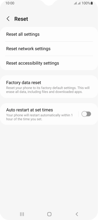 Press Factory data reset.