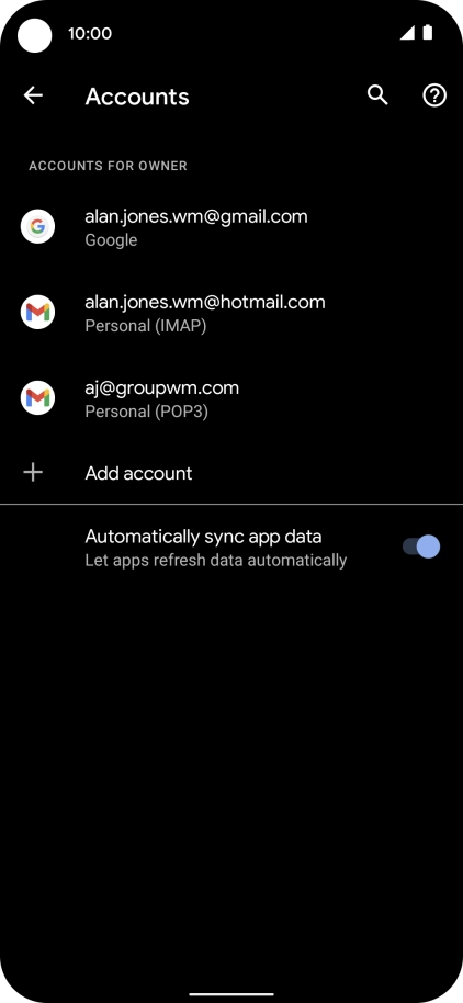 Press the indicator next to 