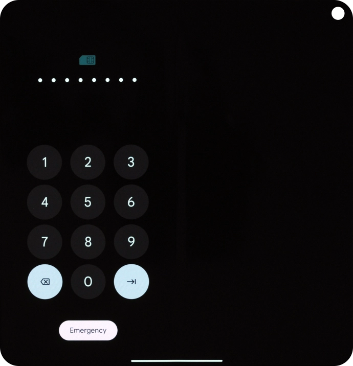 Key in the PUK and press arrow right.