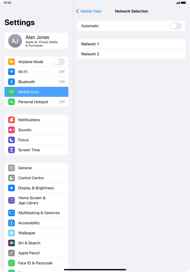 If you turn off the function, press the required network. If you turn off the function, press the required network.