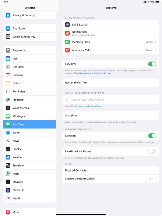 Press the indicator next to 