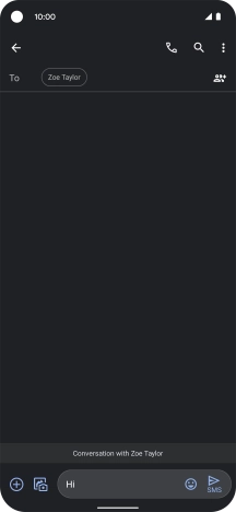 Press the send icon when you've finished your text message.