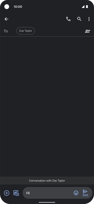 Press the send icon when you've finished your text message.