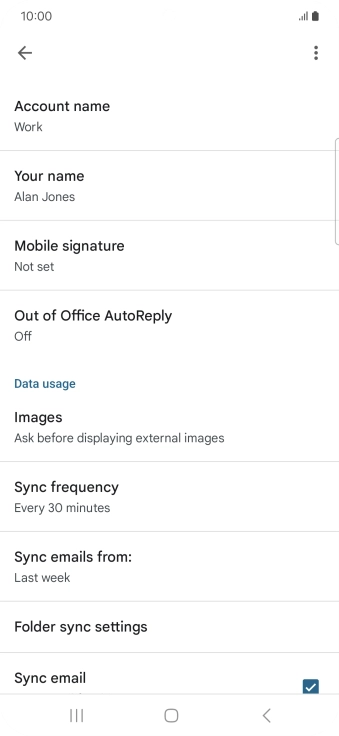 Press Account name and key in the required name.