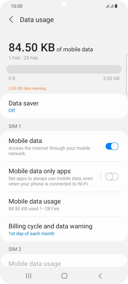 The total data usage is displayed.