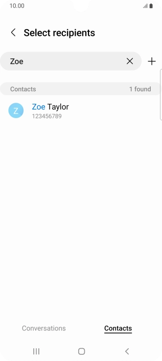 Press the required contact.