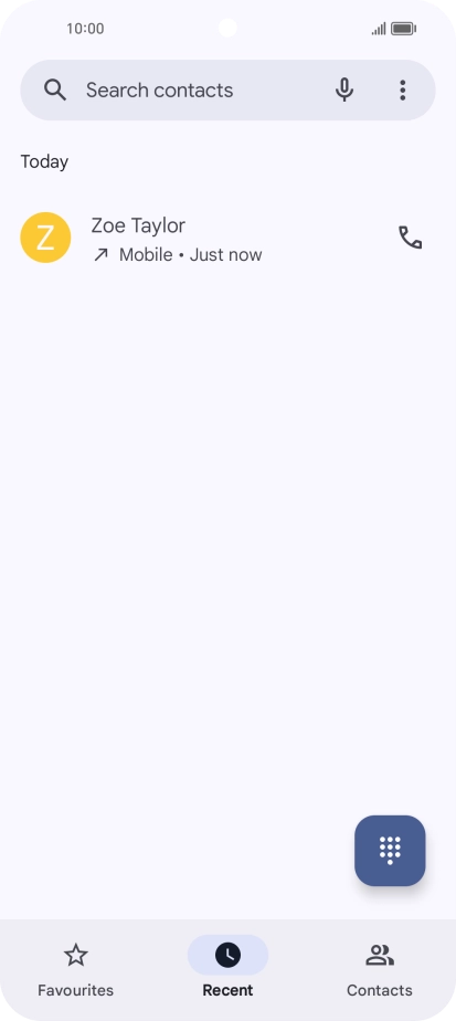 Press and hold the required number.