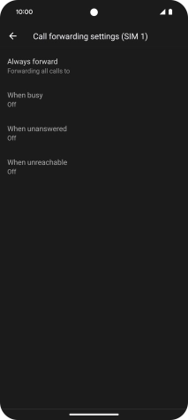 Press the required divert type.