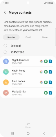 Press the field next to the required number.