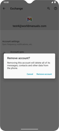 Press Remove account.