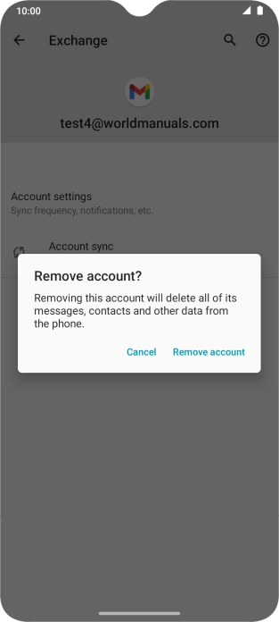 Press Remove account.