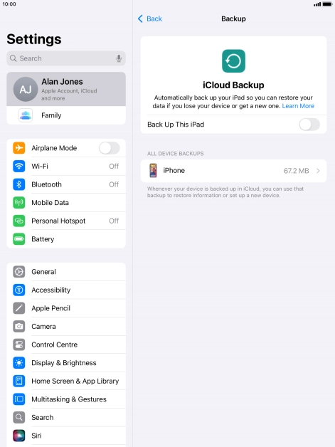 Press the indicator next to 