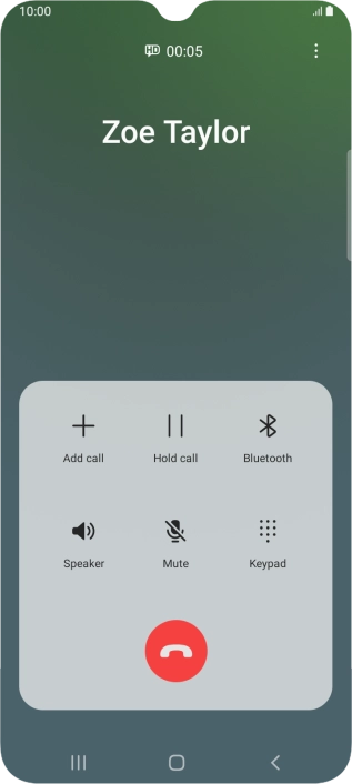 Press the end call icon.