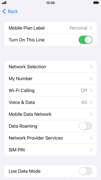 Press the indicator next to 
