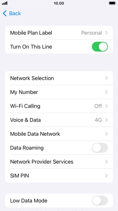 Press the indicator next to 