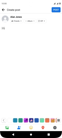 Write the required text and press POST.