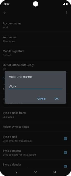 Key in the required account name and press OK.