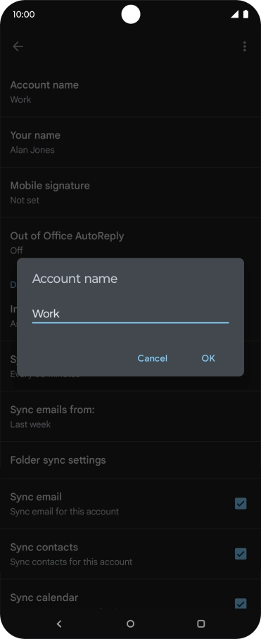 Key in the required account name and press OK.