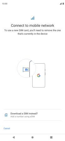 Press Download a SIM instead?.