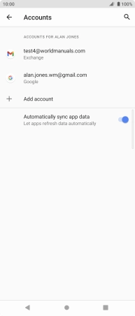 Press the required email account.