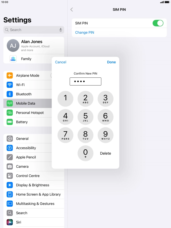 Key in the new PIN again and press Done. Key in the new PIN again and press Done.