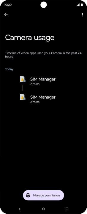 The total app activity for the selected phone function is displayed.