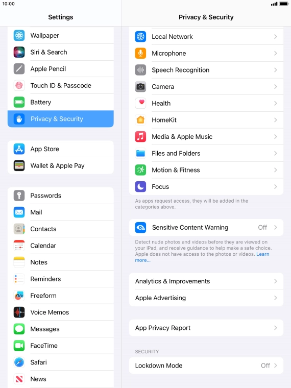 Press App Privacy Report. Press App Privacy Report.