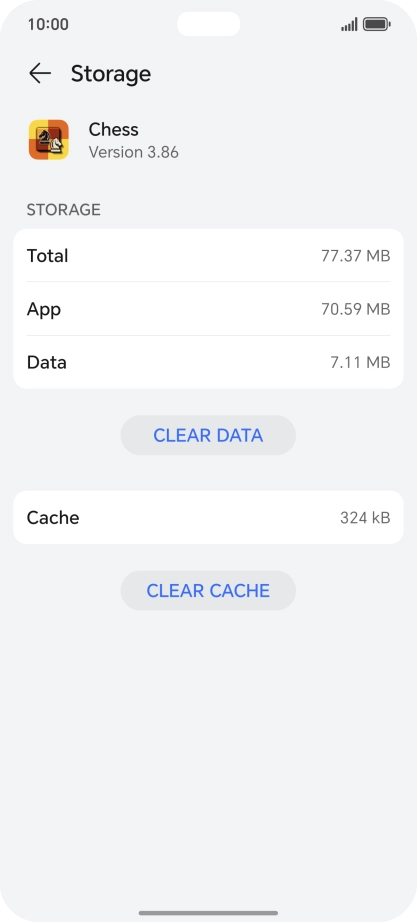 Press CLEAR CACHE.