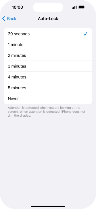 Press the required setting. Press the required setting.