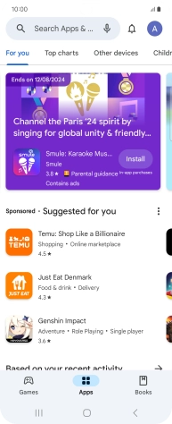 Press the search field.