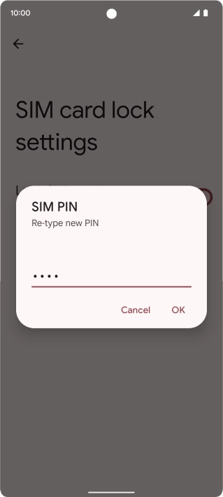 Key in the new PIN again and press OK.